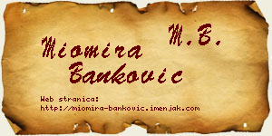 Miomira Banković vizit kartica